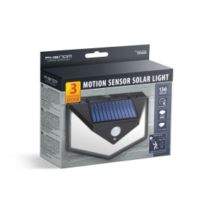 Proiector Solar cu Senzor de Mișcare pentru Perete, 136 LED-uri, Iluminare Exterioară Versatilă, Fără Cabluri, IP65, Negru - Img 3