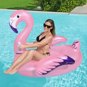 Saltea gonflabilă Flamingo Roz - Siguranță și Distracție în Apă, Ușor de Transportat - Img 3