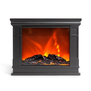 Șemineu cu efect de flacără LED pe baterii - Design realist, portabil, sigur, 25x12x20 cm - Img 1