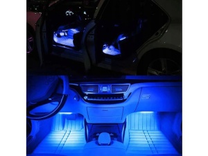 Set de Iluminat Interior Auto cu LED RGB, Controlat prin Telecomandă, 12 LED-uri per Bandă, 8 Culori, Moduri Muzicale, Montare Simplă - Img 3