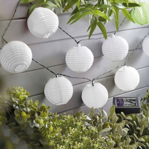 Şir Lumini Solare LED Eden - 10 Lampioane Albe, 3.7m, Decorativ & Eficient Energetic pentru Nunti, Gradini, Terasa - Img 2