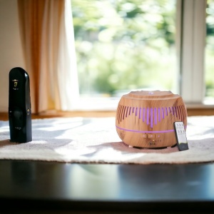 Umidificator Ultrasonic Profesional BBK®, cu Difuzor Pentru Uleiuri Esențiale, 7 Culori Interschimbabile si Telecomanda - Img 7