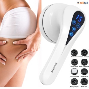 Aparat de Masaj Anticelulitic Profesional BellFyd® – 8 Capete, 5 Moduri, 6 Trepte, Reîncărcabil, Alb-Negru - Img 3