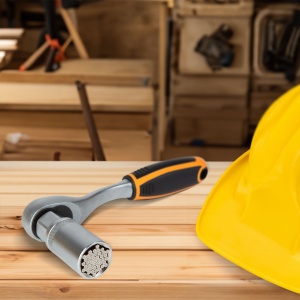 Cheie Universală cu Clichet 8-21mm, 43 Insertii Otel Calit, Mâner Anti-Alunecare, Dimensiune Compactă, Ideală pentru Piulițe Hexagonale, Șuruburi cu Ochii și Aripă - Img 1