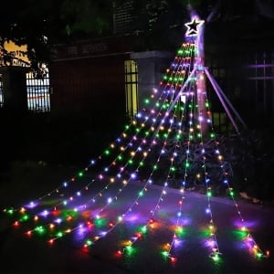 Instalație MULTICOLORA Luminoasă Crăciun cu Stea Luminoasa pentru Exterior - Interior - Img 2