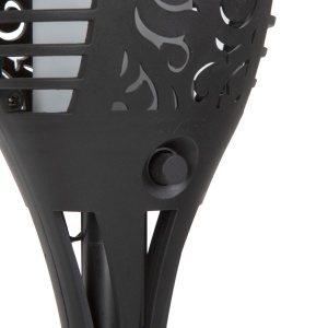Lampa Solara LED cu Efect de Flacara - Model Negru Mat, Fixare în Sol, Panou Solar, Economica, Pornire/Oprire Automata, 360° Iluminare, 12 LED-uri - Ideală pentru Grădină și Ambianță Interioară - Img 4