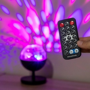 Proiector LED Reîncărcabil cu Difuzor Bluetooth Multicolor, Portabil, cu Rotație 360°, Telecomandă, Slot USB și TF - Ideal pentru Petreceri și Sărbători - Img 5