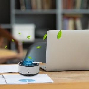 Scrumieră fără fum pentru țigări, Purificator de aer 2 în 1, Scrumiere electrice portabile pentru casă și birou, Culoare gri - Img 5