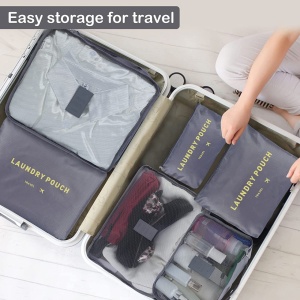 Organizator de calatorie set de 6 piese, fabricat din material nylon de calitate, rezistent la uzura si apa, permite organizarea si protejarea hainelor in timpul calatoriei, cu sistem de plasa si greutate redusa.
