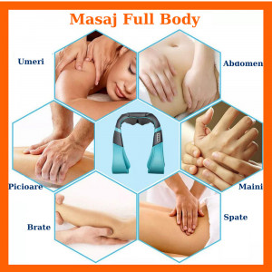 Aparat Profesional pentru masaj cervical, spate, lombara, abdomen si picioare - Shiatsu cu 4 puncte de masaj