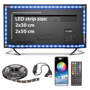 Bandă LED SMART Bluetooth, Iluminare Ambientală TV 24”-38” SunShine - Personalizare Culoare, Telecomandă, Ușor de Instalat - Img 3
