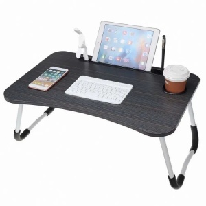 Birou pliabil cu suport pentru cană și tabletă, design ergonomic și durabil - Img 2