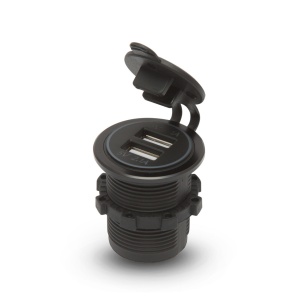 Încărcător Auto Universal cu Lumină Roșie, Dual USB, Protecție Cauciuc, Instalare Ușoară, 5V/1A și 2.1A - Img 1