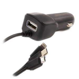 Încărcător Auto Universal Rapid 3-in-1 Type-C, Micro-USB, iPhone - Conexiune USB, Cablu 1.5m, Design Compact, Protecție Supratensiune - Img 1