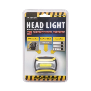 Lampă de Cap COB LED PHENOM – Iluminare Puternică, Design Rotativ, Banderolă Anti-Alunecare, 3 Moduri de Funcționare, Ideală pentru Ciclism și Camping, 150-200 Caractere - Img 4