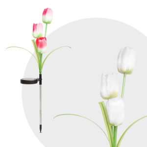 Lampă Solară Model Floare RGB LED - Rezistentă la Apă, Iluminat Automat la Amurg, 70cm - Set 2 Bucăți - Img 2