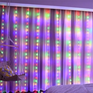 Lumină LED Pentru Craciun, Instalatie de Perdea, 8 Moduri de iluminare, potrivite pentru dormitor, interior, exterior, nunți, petreceri. - Img 4