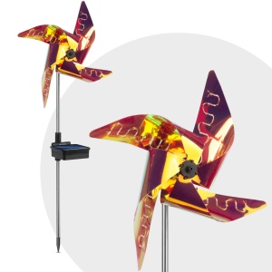 Mini-Turbină Eoliană Solară LED, Multicoloră, Detașabilă, Rezistentă la Ploaie, Ușor de Instalat, 75x23x23cm - Img 2