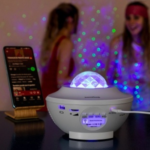Proiector de Stele LED și Laser cu Difuzoare Bluetooth, Telecomandă și Temporizator - Ambient Perfect pentru Casa Ta - Img 4