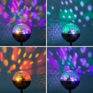 Proiector LED Reîncărcabil cu Difuzor Bluetooth Multicolor, Portabil, cu Rotație 360°, Telecomandă, Slot USB și TF - Ideal pentru Petreceri și Sărbători - Img 6