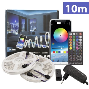 Set Banda LED RGB SunShine SMART - 10m, Control Bluetooth, IP65, Iluminare Ambientală Versatilă - Img 1