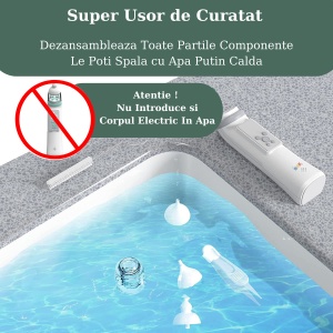 Aspirator nasal electric BBK® pentru bebeluși - 5 niveluri de aspirație, funcție muzicală și luminoasă, încărcare automată și eficientă