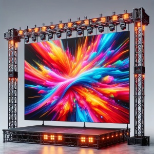 KIT Ecran LED Outdoor 2x3 m - P2.6 - Panouri 500x500 mm, Controller Colorlight X2S, Cabluri și Suporti - Img 1