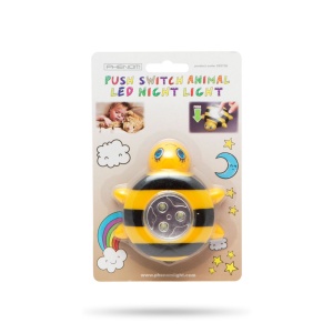 Lampă de Veghe Model "Albină" - Decorativă, cu LED, Funcționare pe Baterii AAA, Ideală pentru Copii, Luminozitate Blândă, 10 cm Diametru - Img 3
