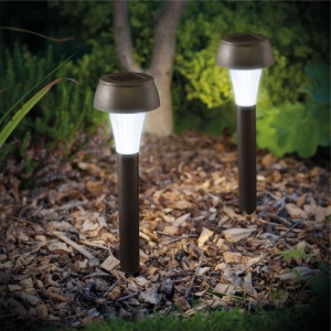 Lampă Solară LED - Alb Rece - Negru - Material Plastic: Un Plus de Lumină și Stil Grădinii Tale - Img 1