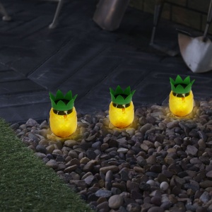 Lampa Solară LED în Formă de Ananas, Iluminare Exterior Automată, Rezistentă la Apă, 117 x Ø 75 mm, Alb Cald - Img 1