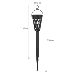 Lampă Solară Suspendată pentru Grădină, Alb Cald, Rezistentă la Apă, Autonomă 6-8 ore, 7x7x35(+10) cm, LED Incorporat, Panou Solar Eficient - Img 4