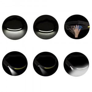Lanterna de Cap LED Ultra-Performantă, 350 Lumeni, Senzor de Mișcare, 4 Moduri Iluminare, Încărcare USB - Ideală pentru Diverse Activități - Culoare Negru