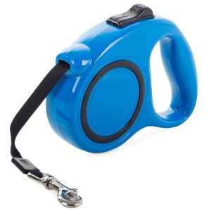 Lesă Retractabilă pentru Câini Roll Leash – Confortabilă, Puternică, 5m, pentru Câini de Până la 15kg, cu Buton de Frână și Blocare Albastra - Img 1