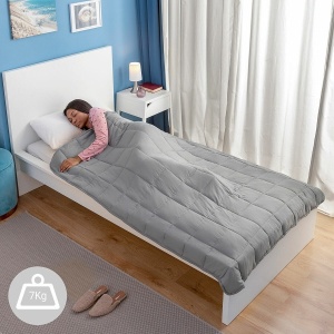 Pătură cu Greutăți Ergonomică pentru Relaxare Profundă și Somn Odihnitor - 120 x 180 cm, Poliester Moale cu Perle de Sticlă, Design Modern, Gri