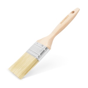 Pensulă de Vopsit cu Mâner din Lemn, Tub Inox, 2,5" - Ideală pentru Vopsele cu Solvenți și pe Bază de Apă - Img 1