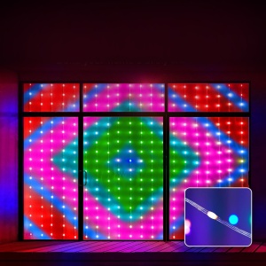 Perdea Luminoasă Inteligentă RGBIC 400 LED-uri, Control Vocal și App, Wi-Fi & Bluetooth, Interior/Exterior, 2x2m - Transformă orice spațiu - Img 2