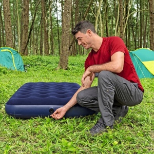 Saltea Gonflabilă Single Velour Albastru 188 x 99 x 22 cm – Confort Maxim, Material Rezistent, Inflație Rapidă, Versatilă - Img 7