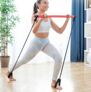 Bara de Fitness cu Benzi de Rezistenta + Ghid de Exercitii Pentru Tonifierea Muschilor