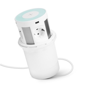 Distribuitor Prize Pop-Up Multifuncțional: 4 Prize, Încărcător Wireless, 2xUSB, 2xType-C, Alb - Img 1