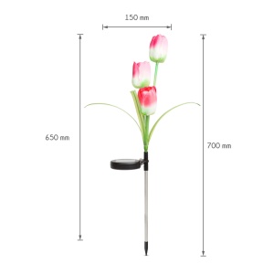 Lampă Solară Model Floare RGB LED - Rezistentă la Apă, Iluminat Automat la Amurg, 70cm - Set 2 Bucăți - Img 3