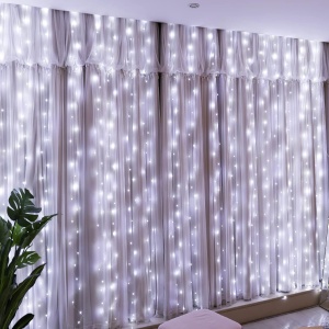 Lumină LED Pentru Craciun, Instalatie de Perdea, 8 Moduri de iluminare, potrivite pentru dormitor, interior, exterior, nunți, petreceri. - Img 6
