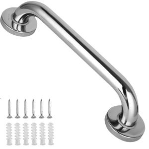 Maner Cromat de Sustinere, Accesoriu Baie Multifuncțional, Montare Ușoară, Oțel Inoxidabil, Crom, Design Modern - Img 1