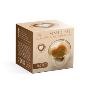 Pahar de Sticlă cu Perete Dublu în Formă de Inimă, Rezistent la Temperaturi Ridicate, Capacitate 180 ml - Ideal pentru Cafea și Băuturi Calde/Rece - Img 3