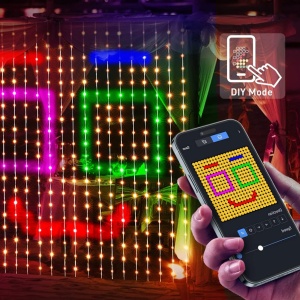 Perdea Luminoasă Inteligentă RGBIC 400 LED-uri, Control Vocal și App, Wi-Fi & Bluetooth, Interior/Exterior, 2x2m - Transformă orice spațiu - Img 3