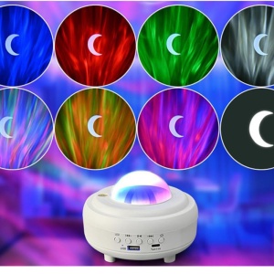 Proiector LED Nocturn cu Proiecții Stelare și Aurora Borealis, Difuzor Bluetooth - Magie Nocturnă, Lumină Relaxantă, Conectivitate Bluetooth - Img 2