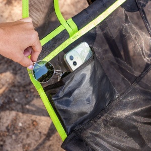 Scaun si Seslong de Camping cu Balansoar Pliabil Ultraușor cu Țesătură Oxford, Cadru din Aliaj de Aluminiu, Design Ergonomic cu Înclinare Automată, Suport Pahar și Buzunar Lateral, Verde/Negru, 150kg Capacitate.