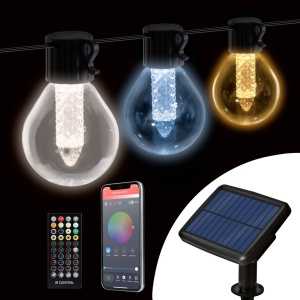 Șir de Lumini Solare Inteligente - LED-uri Reglabile Bluetooth - 7,5 Metri - Economisire Energie, Funcționare Aplicație & USB - Ideal pentru Grădină și Terasă - Img 3