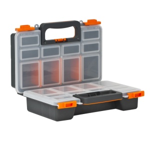 Cutie Organizator Profesional cu 16 Compartimente, Dublu Strat, Dimensiuni 290x200x120mm, Blocatoare Culisabile, Suport pentru Lacate - Ideală pentru Depozitare Eficientă și Securizată - Img 2