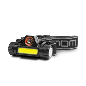 Far LED COB + SMD Ultra-Performant și Portabil - Lanterna Reglabilă, Rezistentă la Apă, Ideală pentru Sport și Atelier, Negru/Galben, 1200 mAh - Img 1