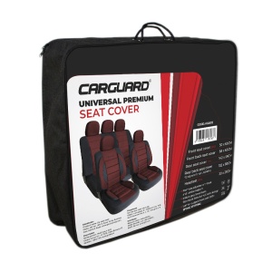 Huse Universale Premium CARGUARD pentru Scaune Auto Rosu+Negru – Protecție și Eleganță pentru Interiorul Mașinii Tale, Potrivire Universală, - Img 2